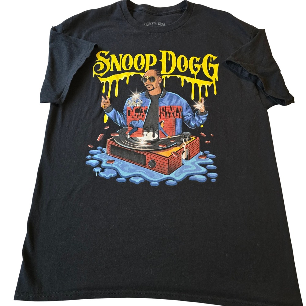 Snoop‎ Dogg Death Row Records Graphic T Shirt Black Short Sleeve Mens Size L